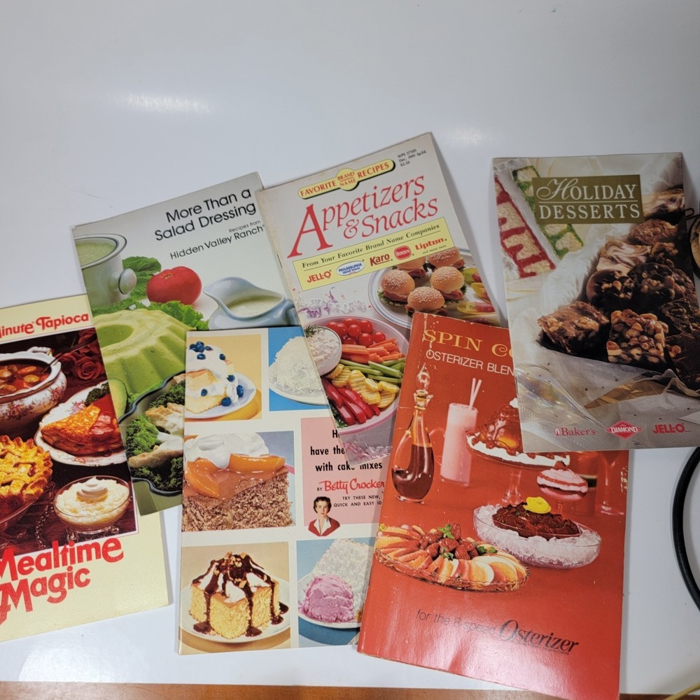 Vintage Cookbook Lot of 6 Osterizer Jello Betty Crocker Hidden Valley Ranch